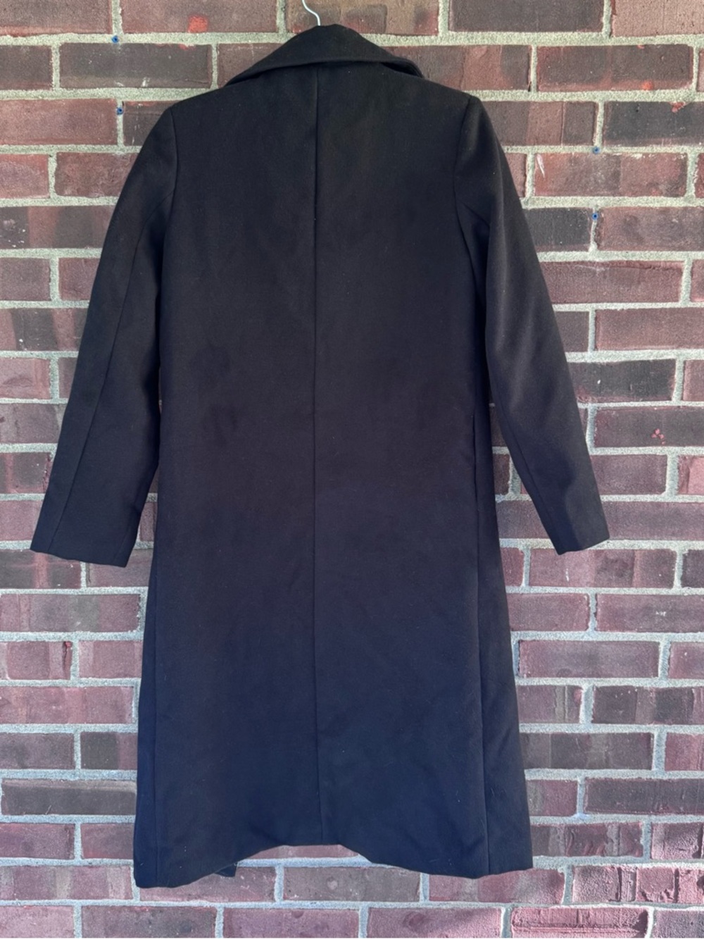 Auxo Collection Black Long Coat Women’s Size S Wool Blend Classic Overcoat - Picture 5 of 10
